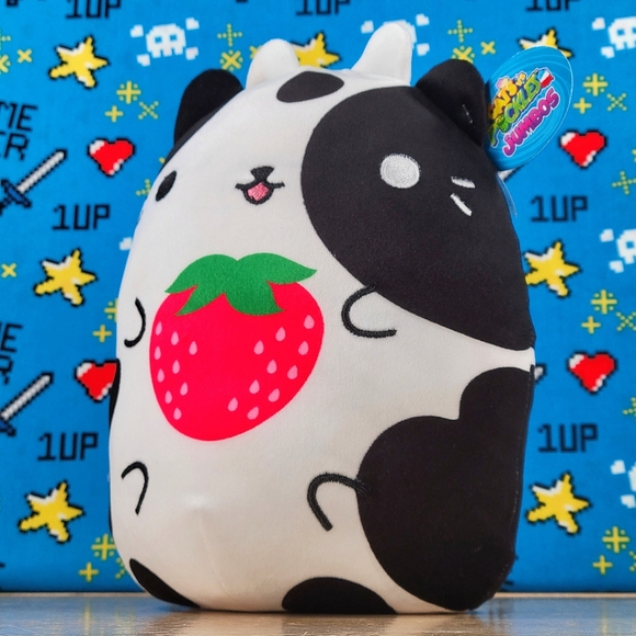 Cepia Cats Vs Pickles MooBerry The Strawberry Cow 8" #456 UltraSoft Jumbo Plush - Picture 6 of 11